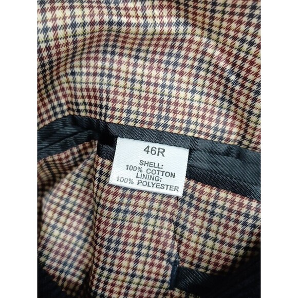 Saddlebred 46R Black 100% Cotton Corduroy Blazer Sport Coat Jacket - Picture 9 of 10